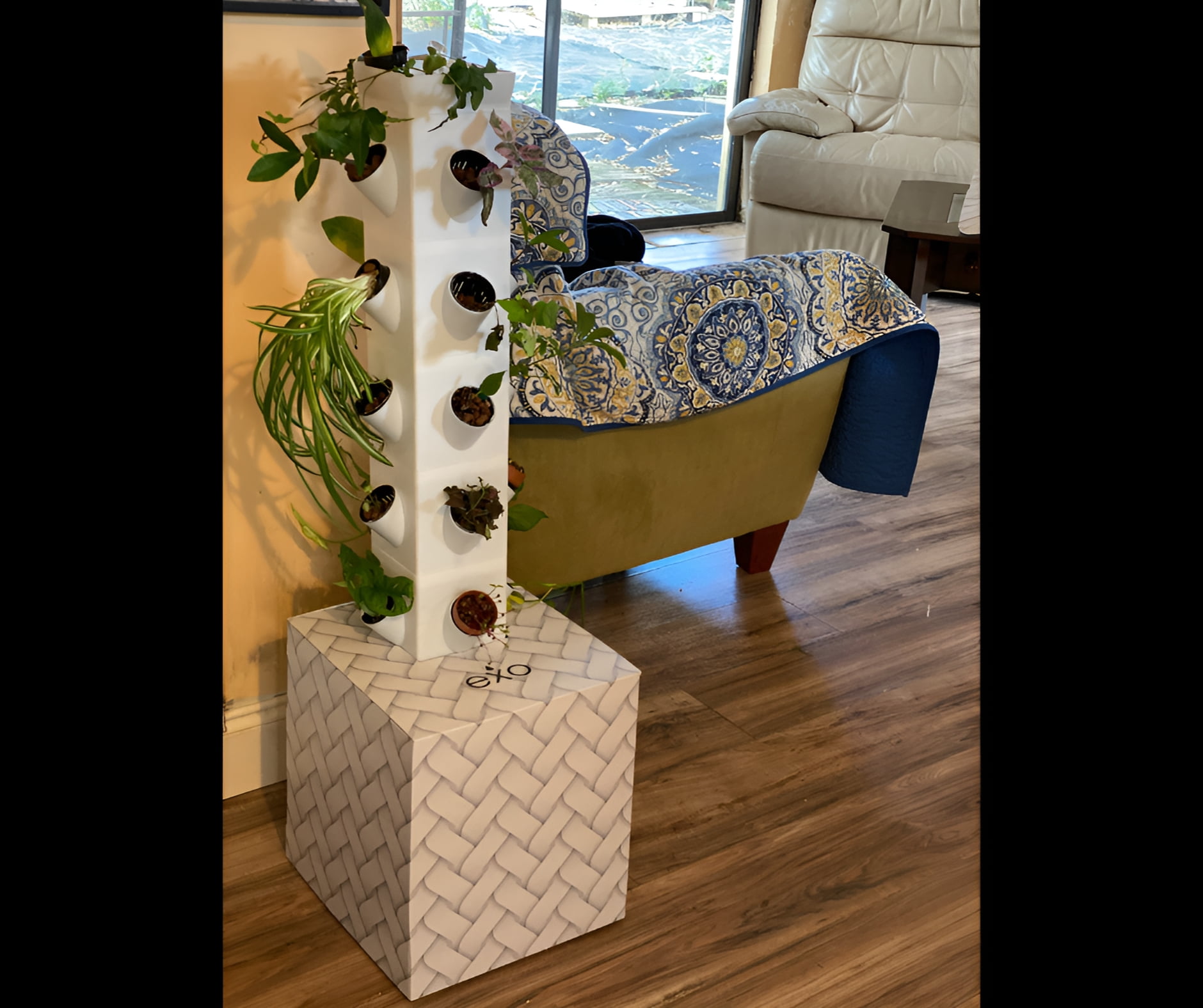 Exo Hydroponics 3 Tier Vertical Garden Planter Tower for Indoor Gardening, Vertical gardening Indoor/outdoor, 12 Stacking Garden Pots, 100% Money Back Guarantee