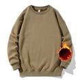 thumbnail image 2 of zfwon Mens Cotton Crew Neck Sweatshirts Oversized Warm Fleece Long Sleeve Pullover Fashion Solid Color Jumpers Outdoor Comfortable Sports Sweatshirts Everyday Wear Tops, 2 of 4