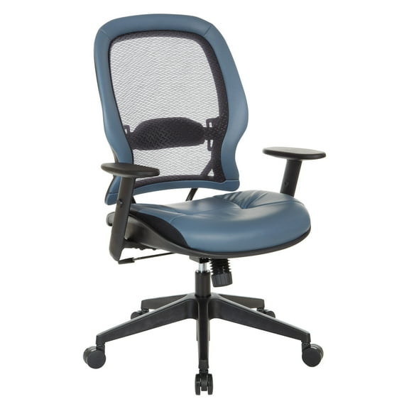 Dark Air Grid Back Managers Office Chair with Dillon Blue Fabric Seat