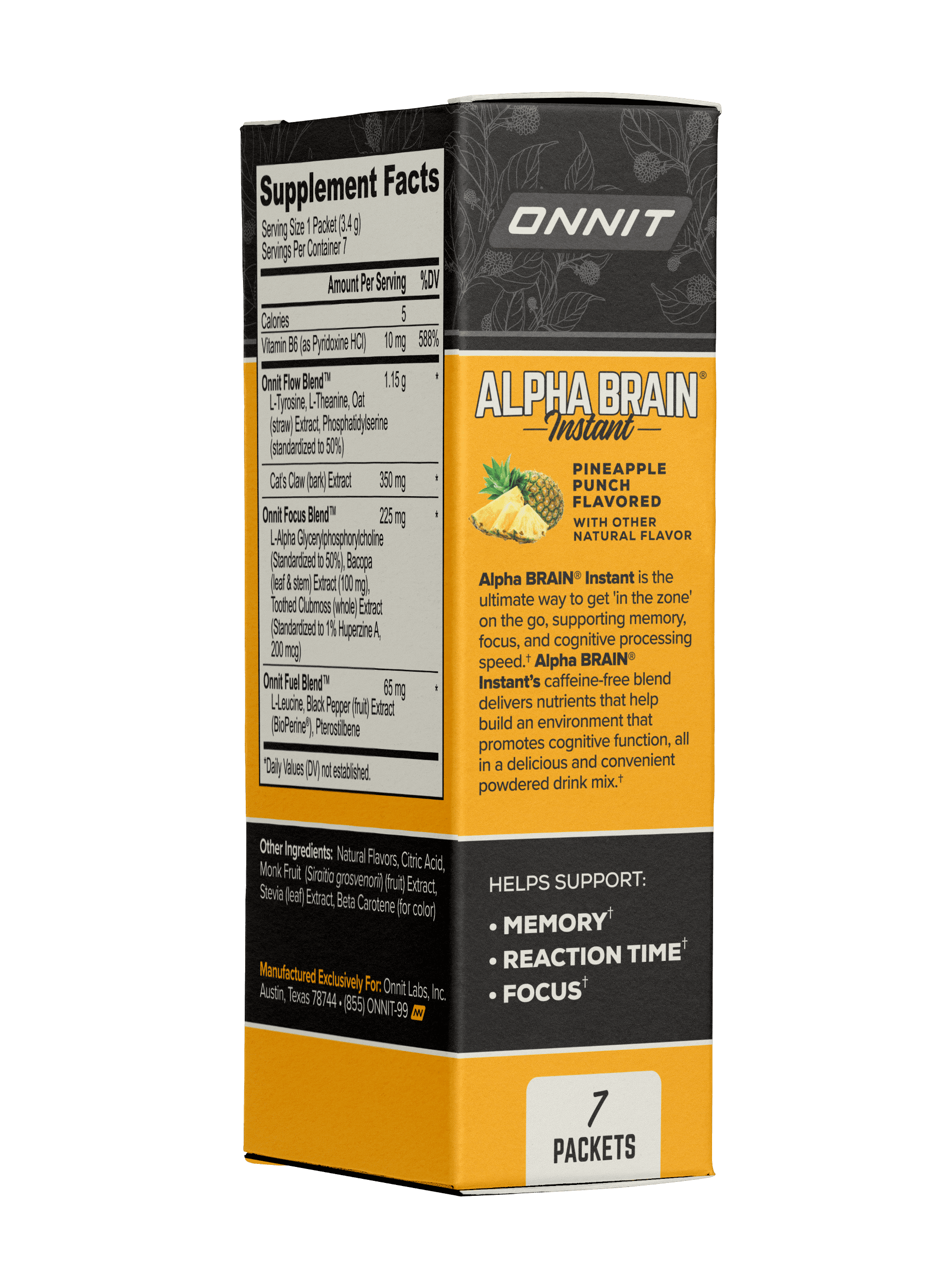 Onnit Ruby Grapefruit Alpha Brain Instant Dietary Supplement