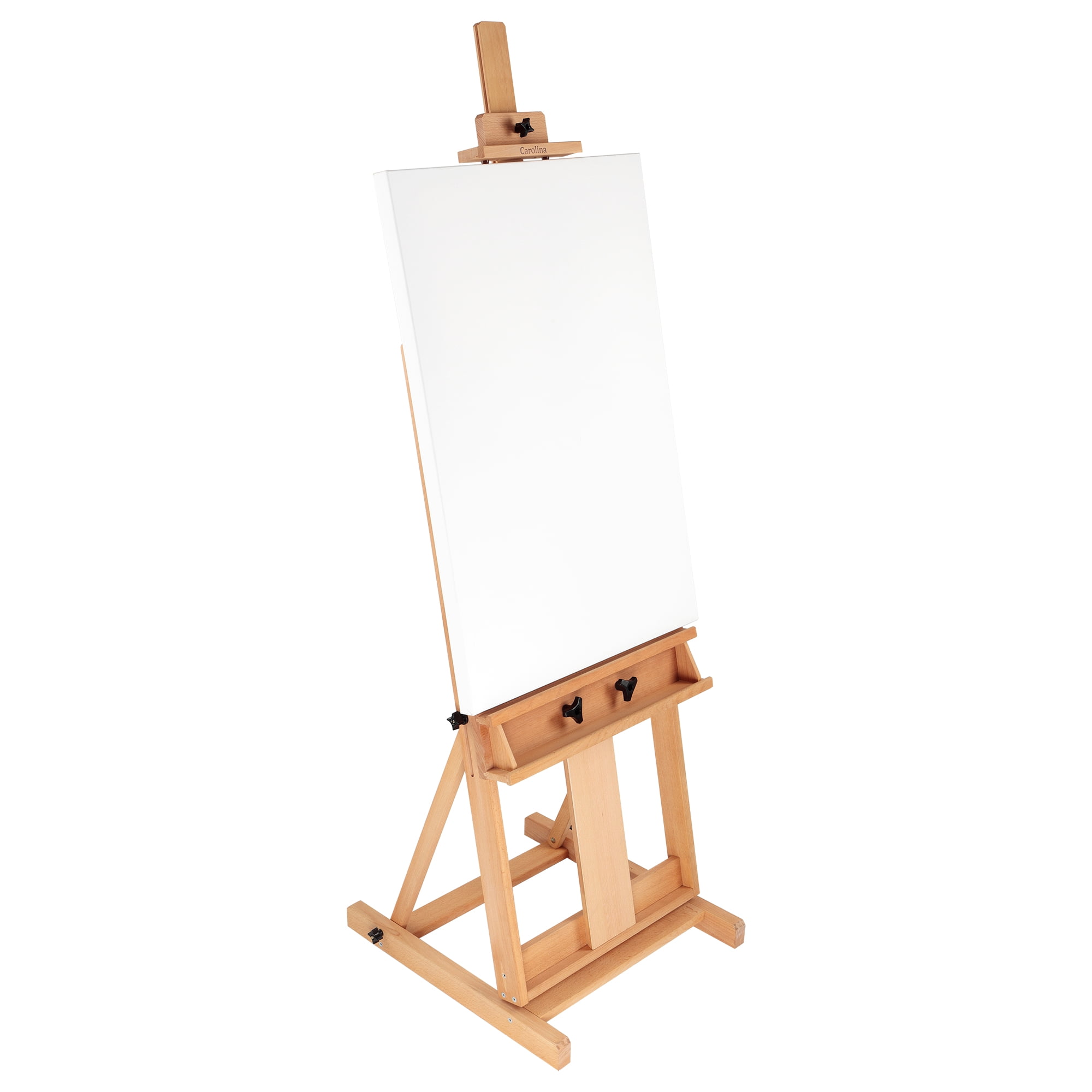 Creative Mark Carolina Studio Easel – Heavy-Duty H-Frame Easel for Large Canvases, Tilts Flat for Watercolors, Adjustable Height, Holds Up to 84" Canvas – Beechwood with Casters