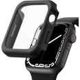 thumbnail image 1 of Case Compatible for Apple Watch Series 8 Series 7 45mm with Tempered Glass Screen Protector, Ultra-Thin Shockproof TPU Bumper Overall Protective Cover for iWatch S8 S7 (Black, 45mm), 1 of 5