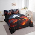 thumbnail image 2 of Erosebridal Horror Dragon Boys Bedding Comforter Set 7 Pieces, Sky Moon Full Bedding Set, Black Red, 2 of 7