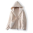 thumbnail image 1 of Wolfast Women's Fleece Jacket Ladies Fleece Thickened Warm Hooded Reversible Jacket White M, 1 of 3