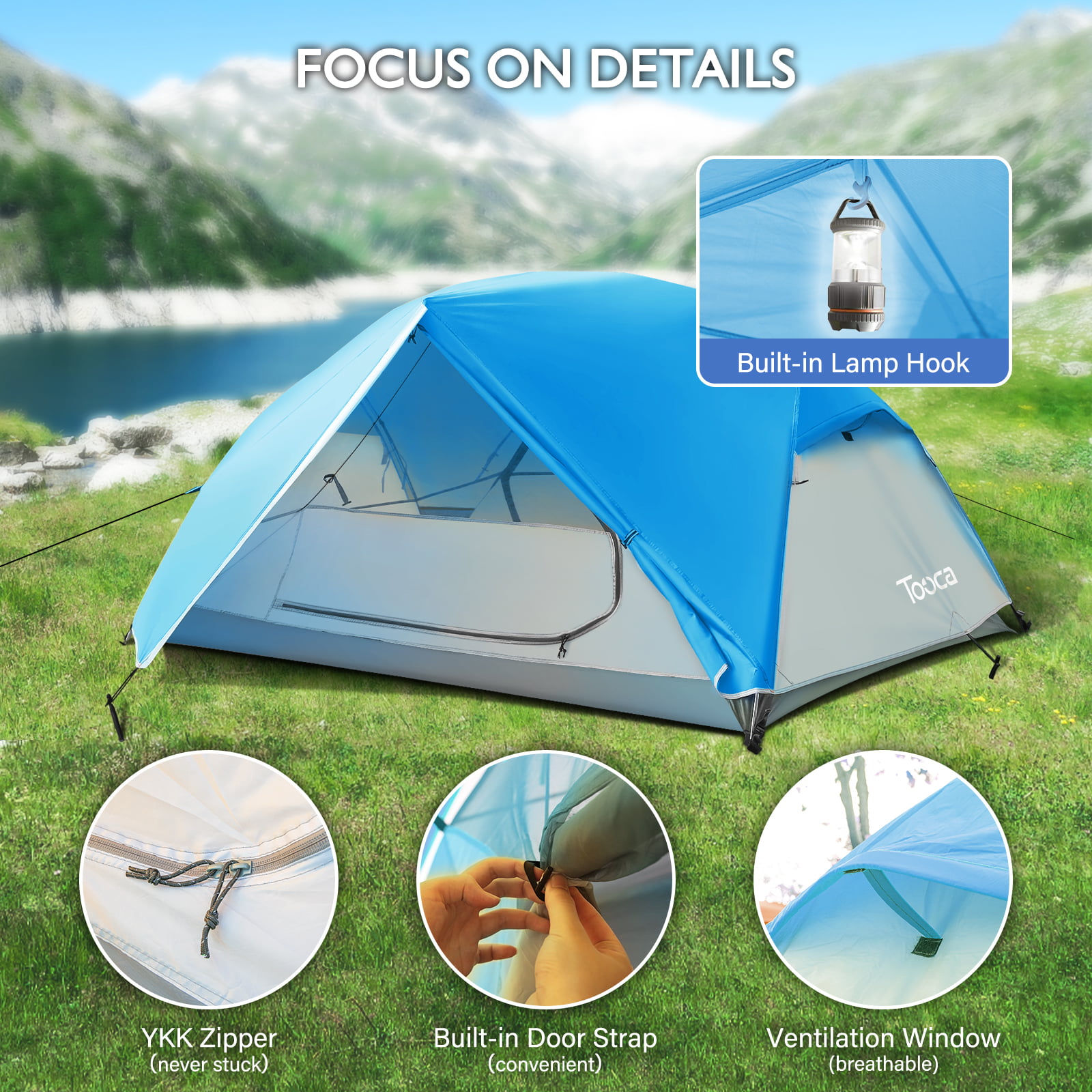 Portable Camping Tent Camouflage Tents 2 Persons Tent Indoor and Outdoor Anti-Mosquito Lightweight Waterproof Tent Toys for Camping Hiking Backpacking Picnic with Storage Bag 