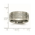 thumbnail image 6 of Chisel Titanium Brushed Center 9mm Scroll Design Band, 6 of 7