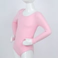 thumbnail image 4 of Lejafay Kids Girls Classic Ballet Dance Leotard Dancer Basic Gymnastic Long Sleeve Solid Bodysuit Pink 8, 4 of 7