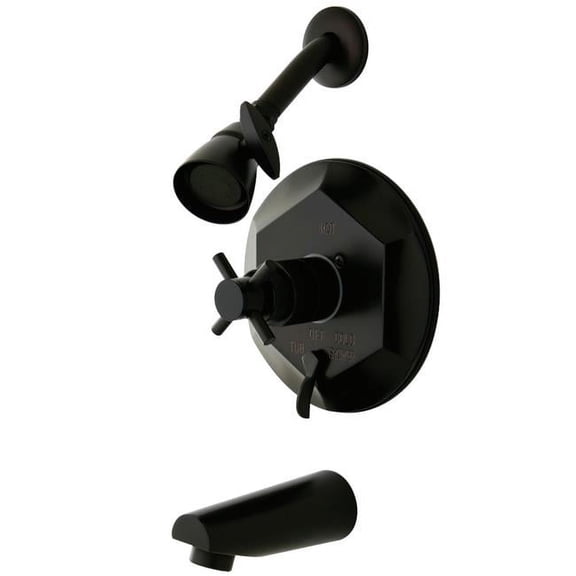 Concord Tub & Shower Faucet with Cross Handle, Oil Rubbed Bronze