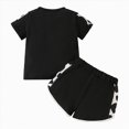 thumbnail image 3 of Toddler Infant Baby Girls Summer Outfits Cow Print Short Sleeve Pocket T-Shirt Tops and Shorts Set 2 Piece, 3 of 6