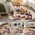 thumbnail image 5 of Vintage Watercolor Wine Round Area Rug 7 FT,Non Slip Living Room Area Carpet,Farmhouse Cask Grapes Country Washable Soft Circular Rug Non-Shedding Floor Carpet for Bedside Office Play Room Classroom, 5 of 9