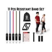 MiyaMoto Resistance Bands Set (12pcs), Exercise Bands with Door Anchor, Handles, Waterproof Carry Bag, Legs Ankle Straps for Resistance Training Home Workouts 200lbs weights