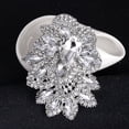 thumbnail image 3 of Broche de lágrima de flor elegante de cristal austriaco azul vintage para mujer tono dorado, 3 of 5