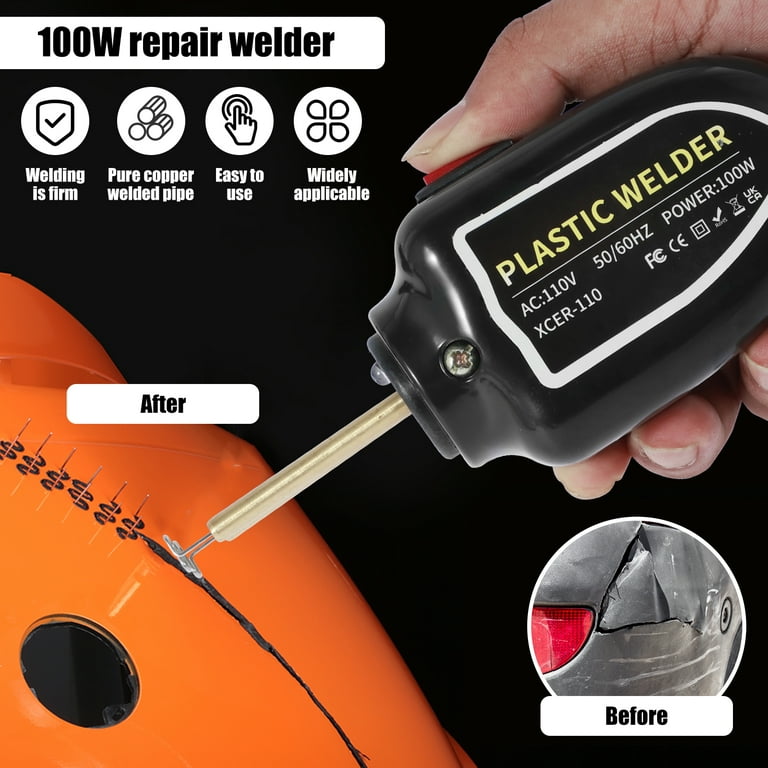 Plastic Welder Car Bumper Repair Kit Hot Stapler Welding Gun Tool+200  Staples