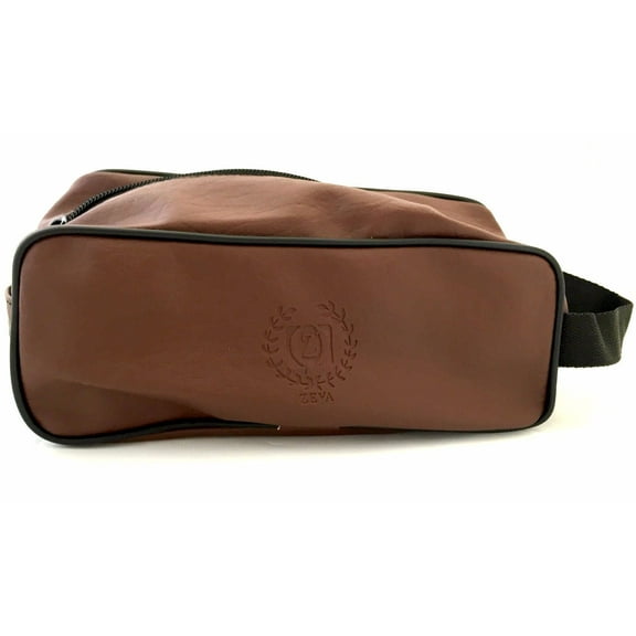 Men's Shaving Toiletry Travel Bag Case Pouch Synthetic Leather Brown Color