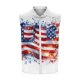 thumbnail image 4 of Camiseta sin mangas con cuello vuelto para hombre, estilo informal, con estampado del Día de la Independencia, cuello vuelto, sin mangas, bolsillos, deportiva, de poliéster, 4 of 5