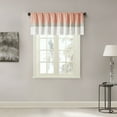 thumbnail image 5 of Madison Park Stripe Pattern 50" x 18" Pintuck Lined Curtain Valance Coral for Adults Indoor, 5 of 5