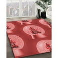thumbnail image 3 of Ahgly Company Machine Washable Indoor Square Transitional Red Area Rugs, 8' Square, 3 of 7