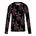 thumbnail image 4 of Honeeladyy Men's 3D Print T-Shirts Christmas Print Tee Long Sleeve Round Neck Pullover Tops #Bl-Black-XXXL, 4 of 5