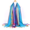 thumbnail image 2 of Nochalofo Scarf for Women Lady Fashion Folk-Custom Retro Tassel Scarf Wrap Shawl Travel Scarves Multicolorone Size, 2 of 5