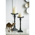 thumbnail image 4 of CC Home Furnishings Medium Vintage Style Iron Pillar Candle Holder - 11" - Matte Black, 4 of 5