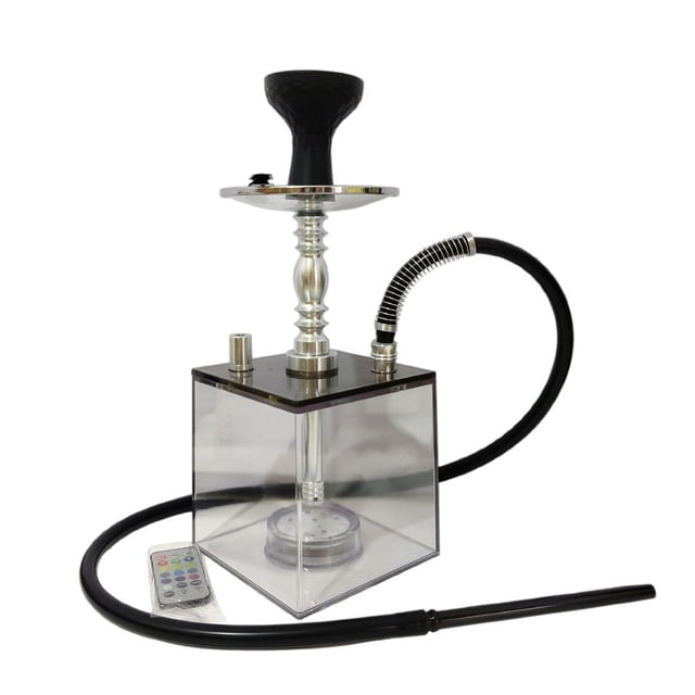 Juego completo de 1 manguera Hookah, de fumar fácil de limpiar con cuenco de silicona, kit de fumar shisha, portátil para cafeterías Narguile - NEGRO Zulema Cachimba completa