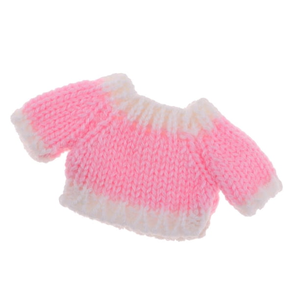 Suéter De Cuello Tejido De Muñeca Suministros Para 11 Cuerpo Y Otras A 1/12 De 4 Pulgadas Rosado