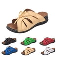 thumbnail image 6 of IUJSOY Womens Wedge Mules Sandals Bowknot Hollow Out Fashion Slippers Comfort Summer Beach Shoes, 6 of 8