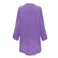 thumbnail image 4 of DDAPJ pyju Womens Tops Oversized Cotton Linen T Shirts Long Sleeve Crewneck Summer Casual Loose Basic Tee Shirt 2025 Trendy Fashion Clothes Sales of Today Purple XXXXL, 4 of 5