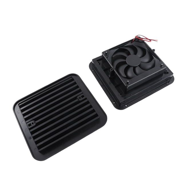 M Buder Ventilador de Enfriamiento de 12V 4W con Persianas Ventilación Unidireccional Viento Fuerte Escape de Aire Accesorios para Camper y Coche RV Negro