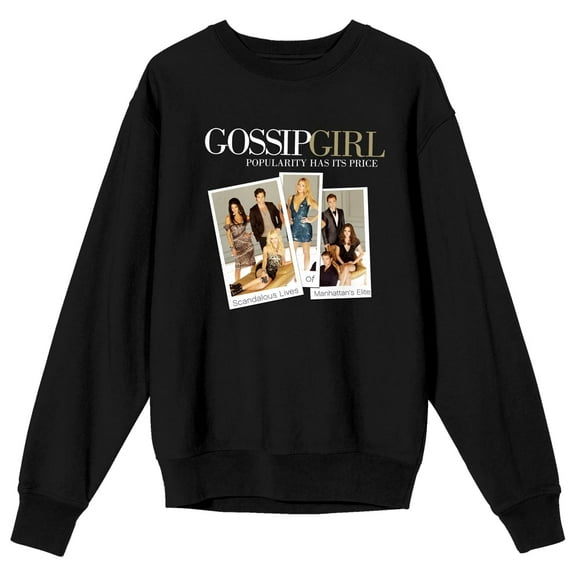 Gossip Girl Pictures of Characters Women's Black Long Sleeve Sweatshirt-Medium