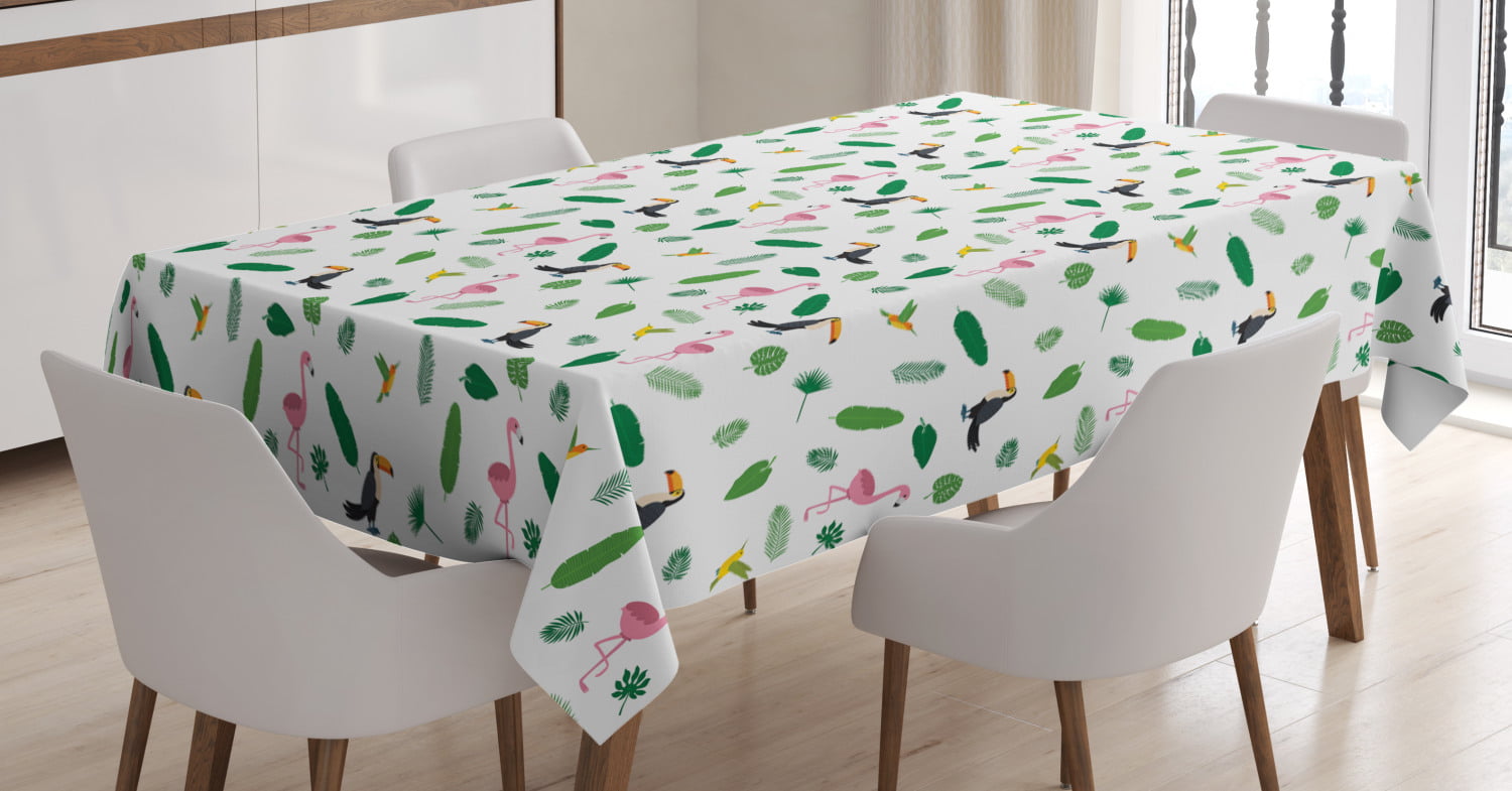 Oarencol Toucan Sloth Snake Butterfly Table Runner 13x90 inch Tropical Palm Animals Table Cover for Kitchen Party Holiday Dining Home Everyday 
