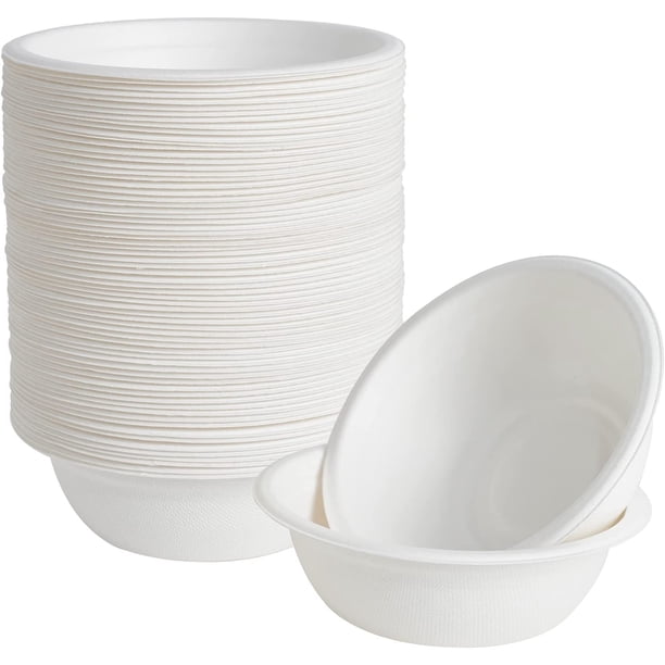 Nvzi 50 Pack 12 oz Paper Bowls, Disposable Compostable Bowls Heavy-Duty, Biodegradable Soup Bowls Made of Natural Bagasse, Eco-Friendly Sugarcane Bowls for Salad, Dessert, Milk, Cereals