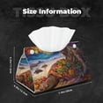 thumbnail image 6 of Lsque Colorful Maple Leaf Beach Turtle Printed Long Tissue Box Cover Holder, Facial Paper Organizer Dispenser,Triangle with Bottom Belt, PVC Leather Decorative Organizer, 6 of 9
