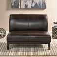 thumbnail image 2 of Noble House Darcy Contemporary Upholstered Loveseat in Brown and Espresso, 2 of 9