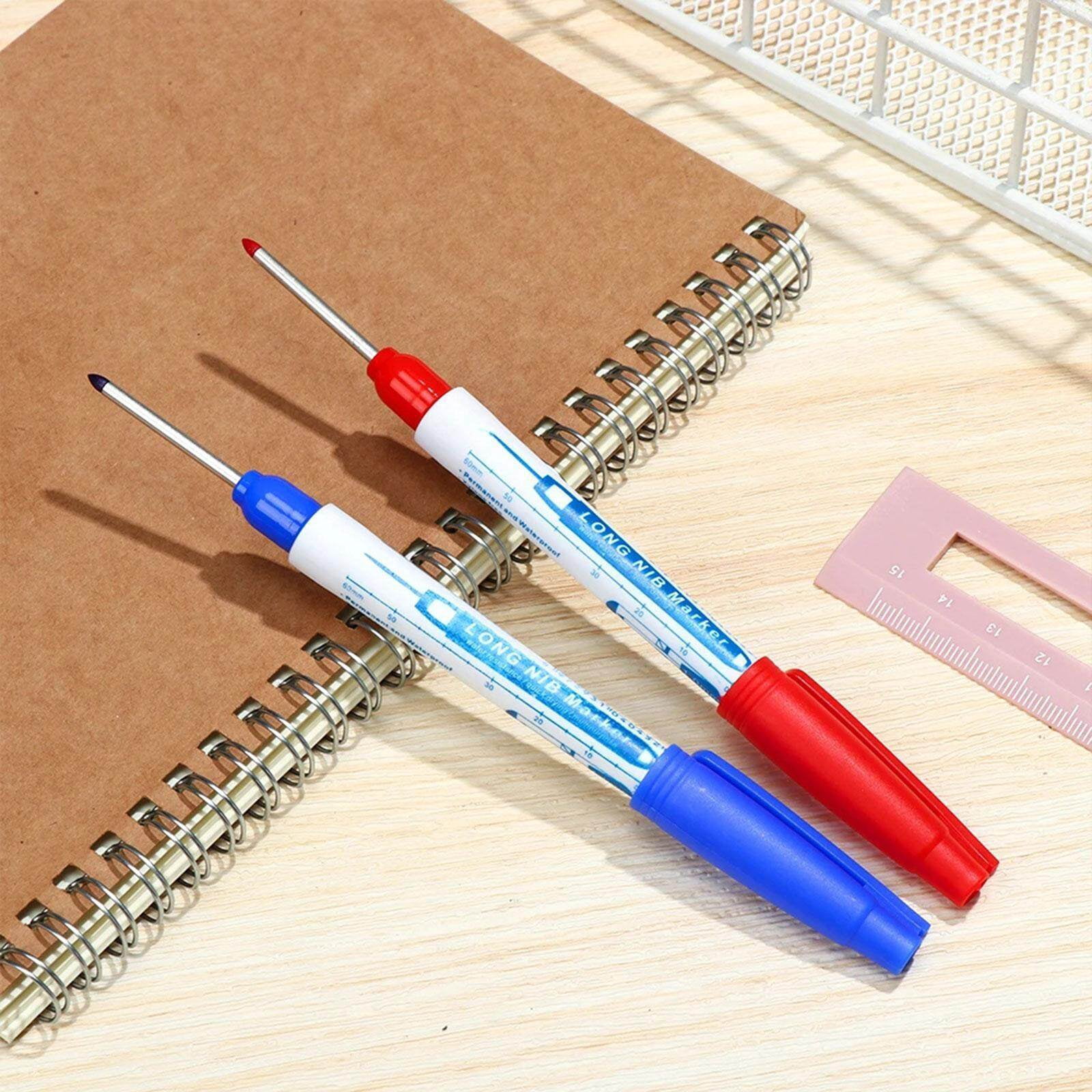 ziyahi 4x Deep Hole Marker Pens Lightweight 30mm Long Tip Markers for Furnishing