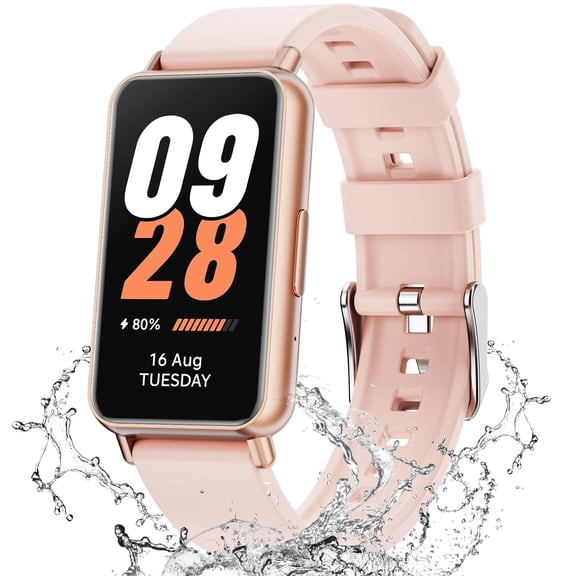 Mingdaln 1.47-inch Fitness Tracker，with120  Sport Modes/IP68 Waterproof， Smartwatch for Women Men， fits for Android and iPhone Devices (Pink)