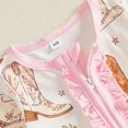 thumbnail image 5 of Cjfdfy Newborn Baby Girl Western Cowgirl Fall Outfit Ruffle Zipper Footed Romper Long Sleeve Bodysuit With Bow Headband Cute Coming Home Footed Jumpsuit 0-12 Months, 5 of 8