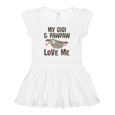 

Inktastic Gigi and Pawpaw Love Me Sloth Gift Baby Girl Dress