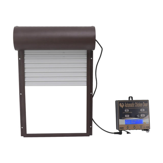Automatic Chicken House Door Opener, Solar Powered Automatic Chicken Coop Door Auto Chicken Door Opener with Light Sensor Timer Remote Control for Breeding Farm