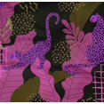 thumbnail image 4 of oneOone Tissu Popeline de Coton Sergé Rouge Violet Moyen Feuilles Tropicales & Léopard Matériel de Robe Tissu Imprimé Tissu au Mètre 56 Pouces de Large, 4 of 4