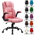 thumbnail image 4 of JONPONY Leather Office Chair, Big and Tall Office Chair 400LBS Wide Seat Ergonomic Computer Desk Chair High Back Executive Leather Chair Adjustable Task Chair Lumbar Back with 1-Year Warranty, Pink, 4 of 14