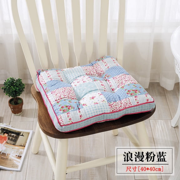 Floral Print Chair Cushions, Dining Chair Cushions, Tufted Indoor Chair Pads, Set of 1, 15.6' x 15.6' x 2'