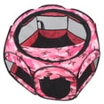 thumbnail image 2 of Corral plegable para mascotas, malla para ejercicios al aire libre, tienda de campaña, casa de juegos para perros y gatos, XBD95, camuflaje rosa, M, 2 of 14