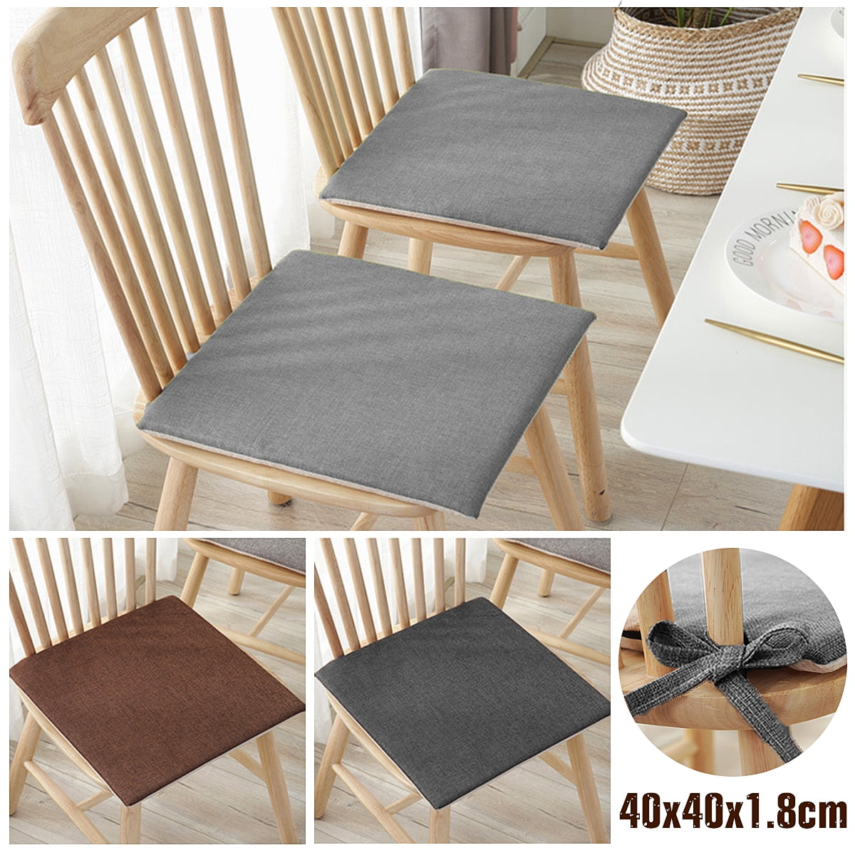 15.7x15.7x0.7Inches Linen Fabric Hard Cotton Chair Pad Seat Cushion For