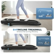 Simpfree Walking Pad with 6% Incline,3 in 1 Under Desk Treadmill with Height-Adjustable Desk 300lbs Capacity,Foldable Treadmill with Adjustable Handle,Touch Screen Remote Control,2s Folding,0.5-7.5mp