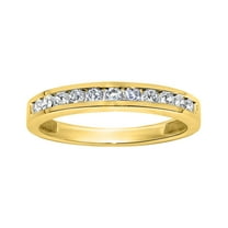 Precious Stars 14K Yellow Gold 1/3ct TGW Round-cut Cubic Zirconia Channel-Set Wedding Band