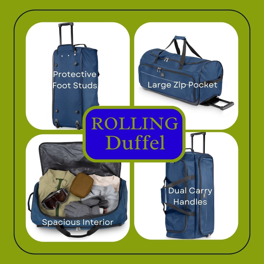Skyway Luggage Tideland Softside 5-Piece Travel Luggage Set with Spinner Wheels, Blue