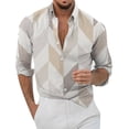 thumbnail image 1 of Camisas Y Playeras Casual Hombres Solapa Solapa Estampado A Cuadros Manga Larga Puños Botón Puerto Estilo Floral Camisa Playa Hawaiiass Verano Top (White, XXL), 1 of 3