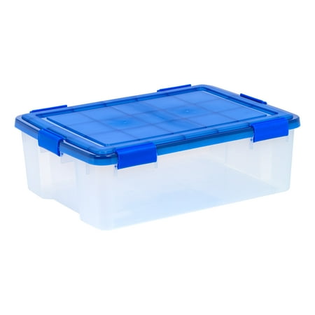 

IRIS USA 41 Quart WeatherPro™ Gasket Clear Plastic Storage Box with Blue Lid