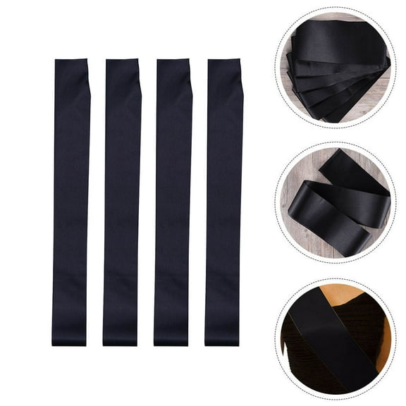 LULULION Plain Sashes Black Cloth 4Pcs for Women Photo Prop